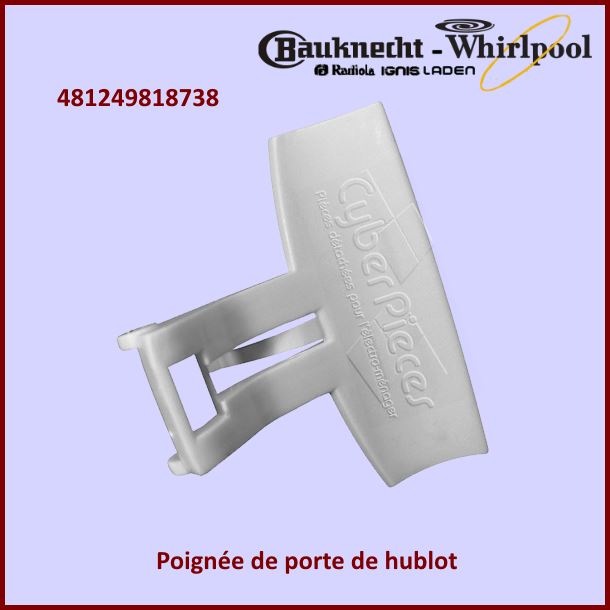 Poignée De Porte Whirlpool 481249818738 -  Pièces machine à laver