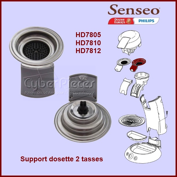 Support dosette 2 tasses gris Senseo - 422225939040 - Machine à dos...