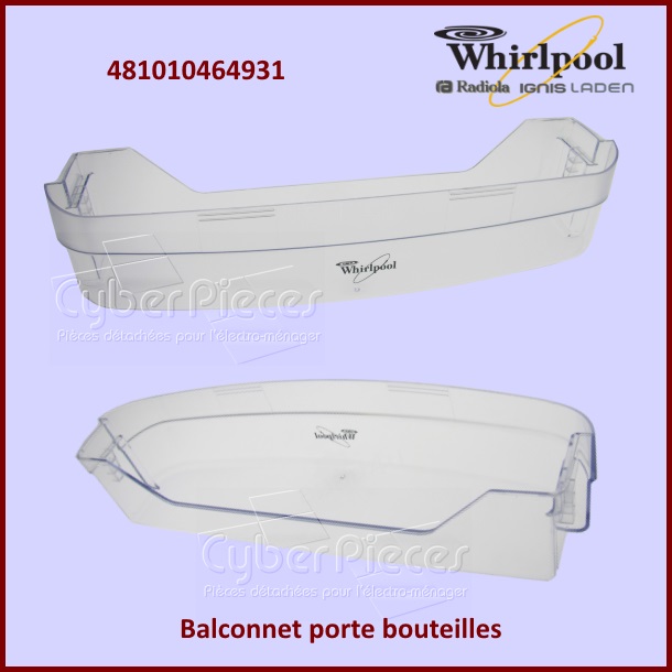 Balconnet Support Bouteille Whirlpool 481010464931 - Pièces réfrigé...