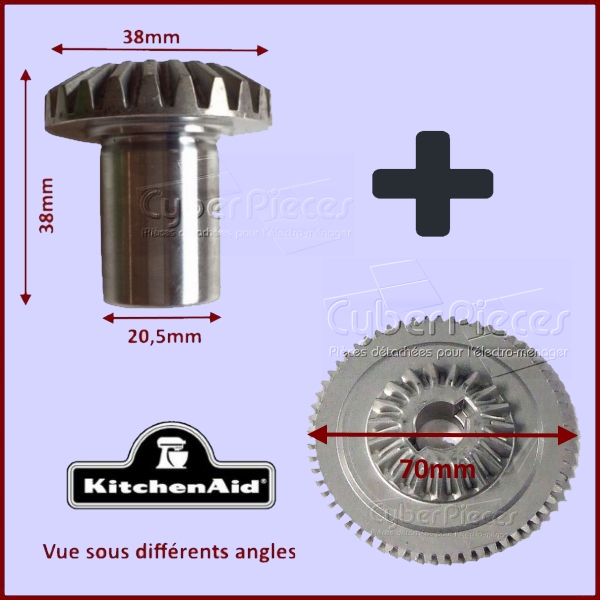 Kit Roue Dentée 23 dents + Double Pignons - Pièces robot pâtissier ...