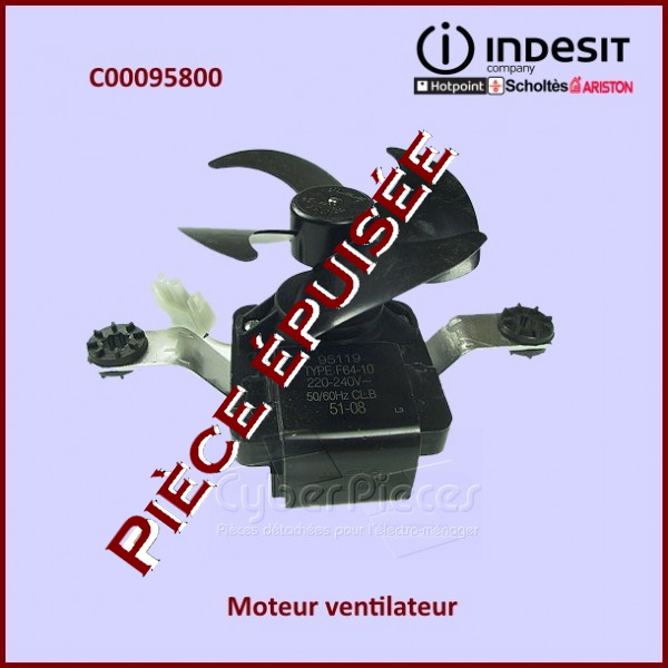 Moteur ventilateur complet (MULTIFLOW ) Indesit C00095800 - Pièces ...
