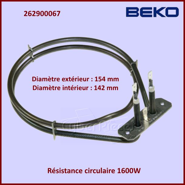 Resistance circulaire 1600W Beko 262900067 - Pièces four