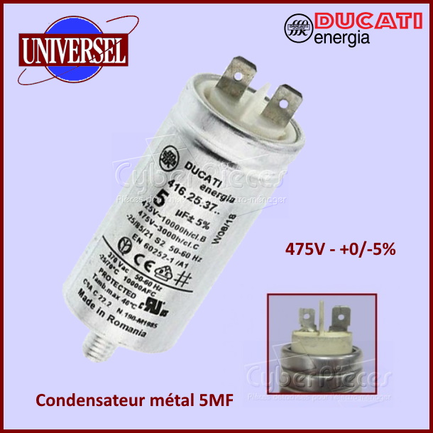Condensateur métal 5,0µF (5mF) 475V