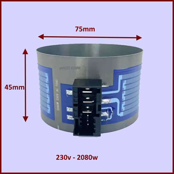 Résistance de chauffe de la pompe de lavage 2080w
