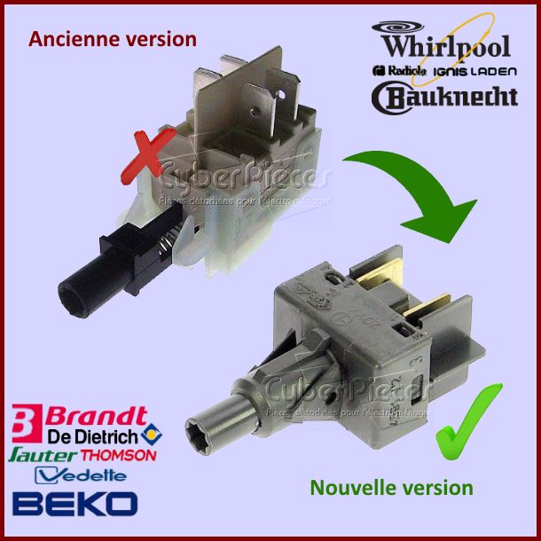 Interrupteur Marche-Arrêt Beko 1731040100 - Pièces lave-vaisselle