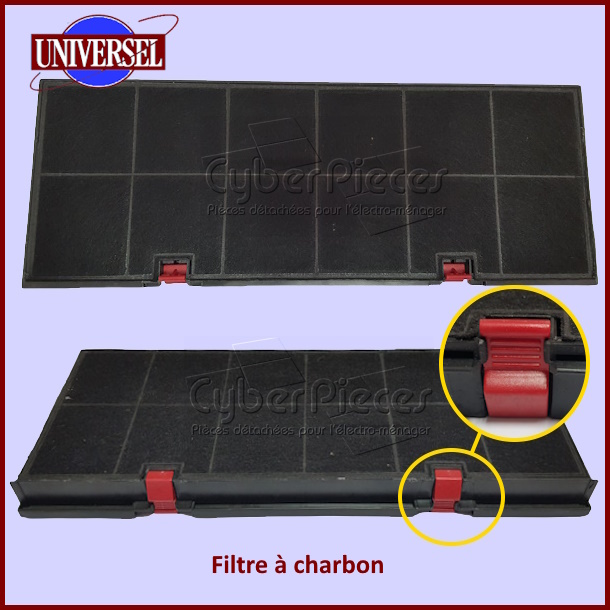 Filtre à charbon T130 rectangulaire 440x165x30mm