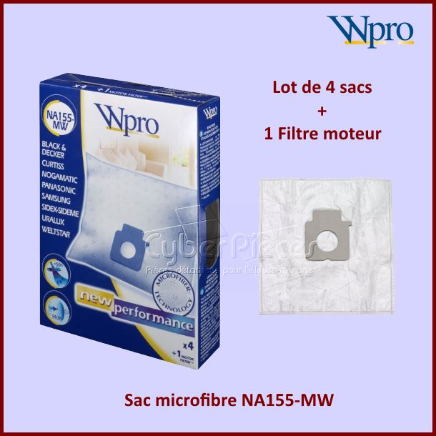 Sac microfibre NA155-MW Wpro 481281718602 - Pièces aspirateur