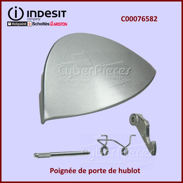 Poignée de hublot Argentée Indesit C00076583 -  Pièces machine à laver