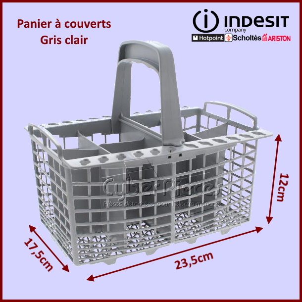 Panier Gris clair Indesit C00094297 - Pièces lave-vaisselle