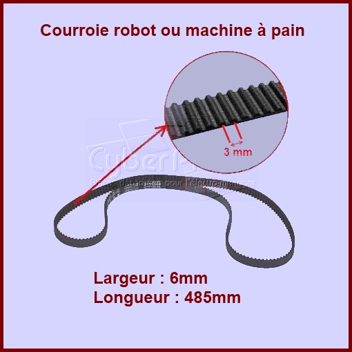 Courroie robot 486 mm - KW634710 - Pièces robots ménagers