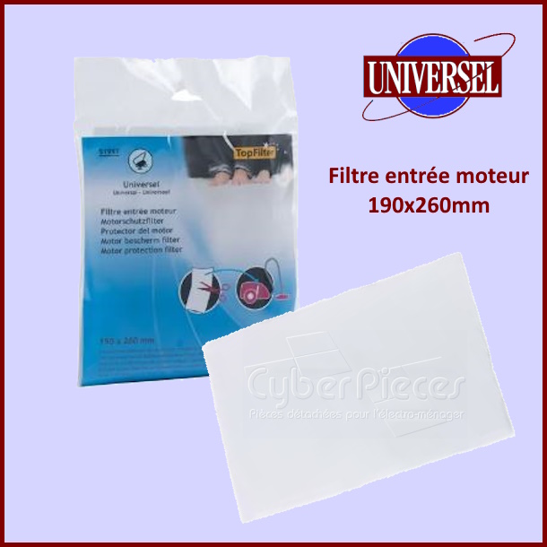 Filtre moteur universel 190x260mm  - PiÃÂ¨ces aspirateur