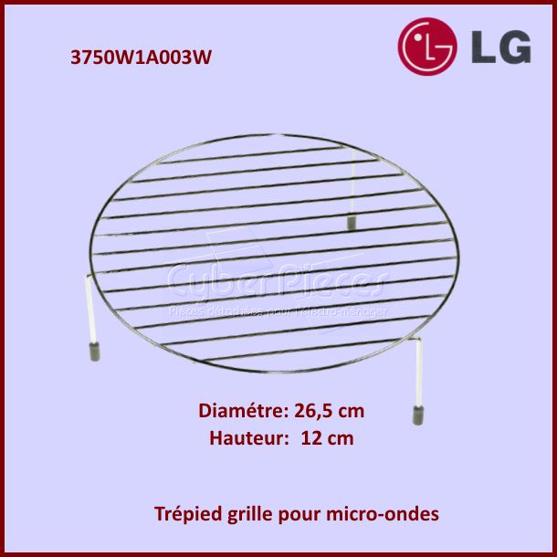 Trépied Hauteur 12cm - Grille Support Inox Ø27cm - Pièces Micro-ondes