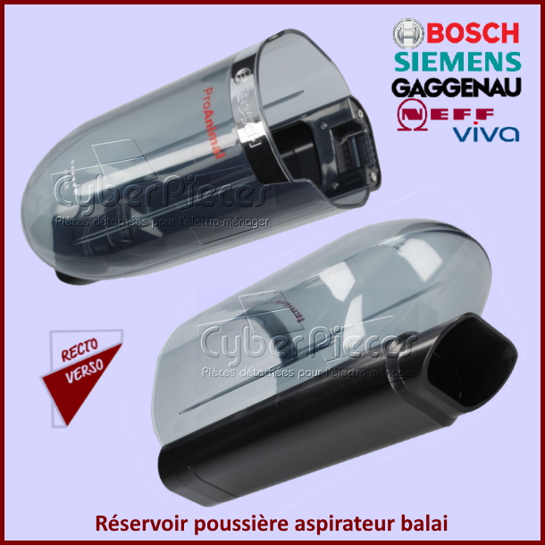 Réservoir poussière transparent / gris pour aspirateur balai Bosch 12026518