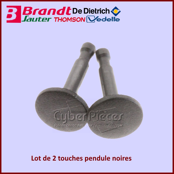 Lot de 2 touches pendule noires Brandt 77X3392