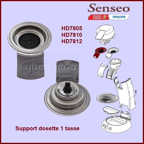 Support dosette 1 tasse gris Senseo - 422225938980 - Machine à dose...