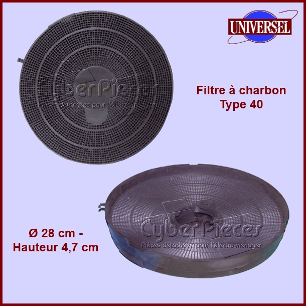 Filtre à charbon Type 40 - Pièces hotte