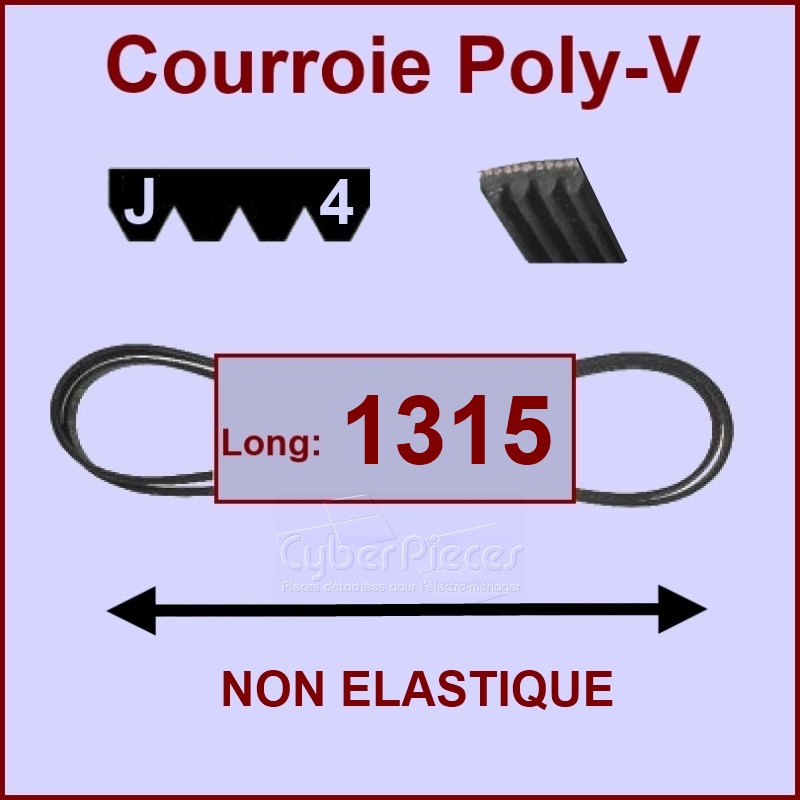 Courroie 1315J4 non élastique -  Pièces machine à laver