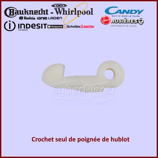 Crochet de poignée de hublot Whirlpool 481946689014