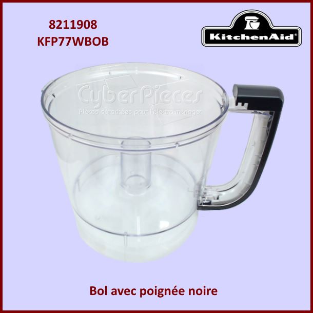 Bol avec poignée noire Kitchenaid 8211908 - Pièces robot ménager