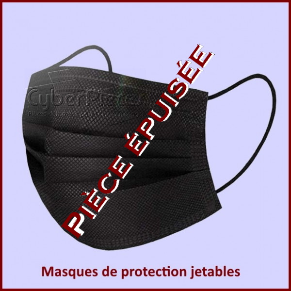 Lot de 10 Masques de protection 3 plis Noir ***Pièce épuisée***