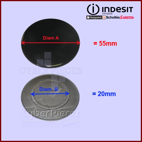 Chapeau Bruleur Auxiliaire C00052933 - Pièces table de cuisson