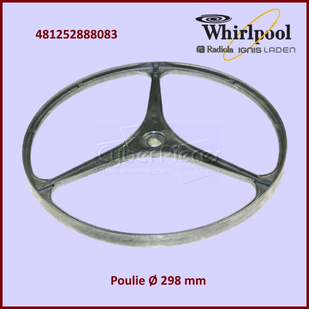 Poulie de tambour Whirlpool 481252888083 -  Pièces machine à laver