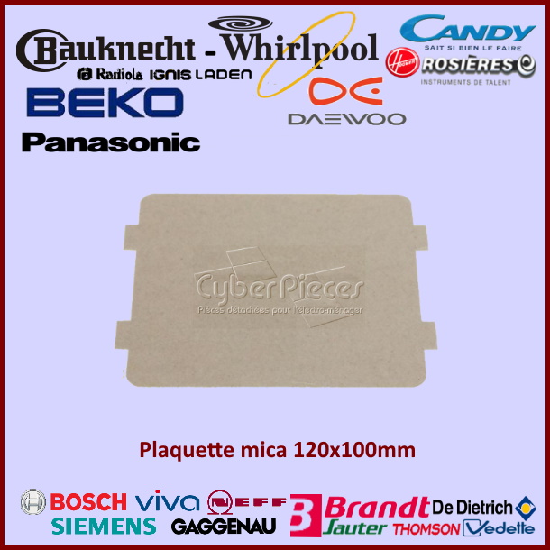 Plaque mica 108x100 mm - 49006032 - Pièces Micro-ondes