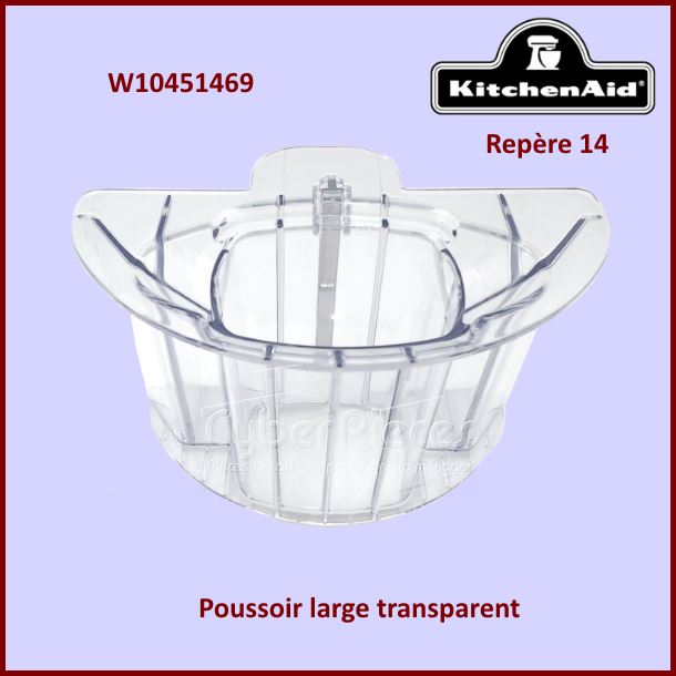 Poussoir large transparent Kitchenaid W10451469 - Pièces robot ménager
