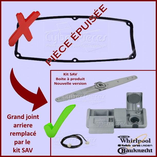 Grand Joint Arrière Whirlpool 481246668495 - Pièces lave-vaisselle