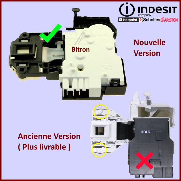 SÃ©curitÃ© de Porte Indesit C00254755 -  PiÃ¨ces machine Ã  laver