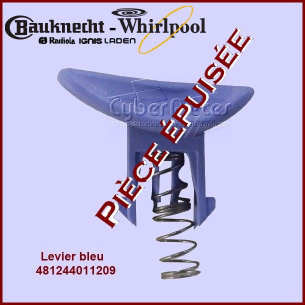 Bouton bleu de boite à produit Whirlpool 481244011209