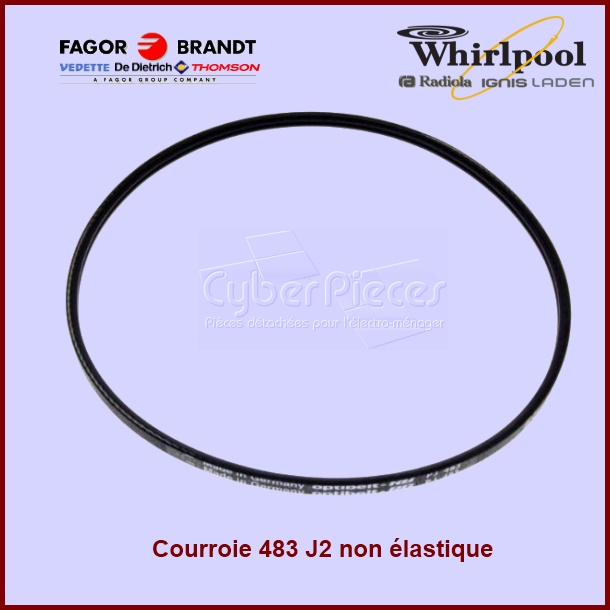Courroie 483J2 non élastique -  Pièces machine à laver