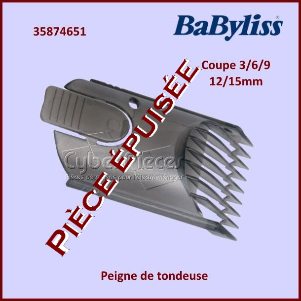 Peigne de tondeuse 3-6-9-12-15mm Babyliss 35874651 - Pièces hygiène