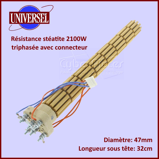 Résistance chauffe-eau stéatite 2100W avec connecteur