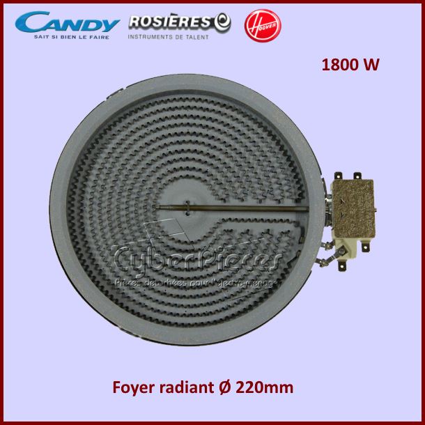 Foyer Radiant 220mm 1800W Candy 93679728 - Pièces table de cuisson