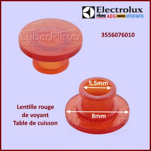 Lentille rouge de voyant Electrolux 3556076010 - Pièces table de cu...