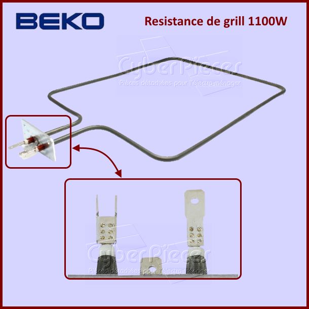 Resistance de grill 1100W Beko 562900004 - Pièces four