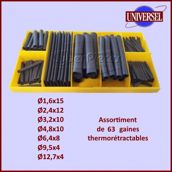 Assortiment de 63 gaines Thermorétractables