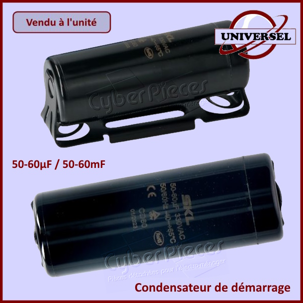 Condensateur de démarrage 50-60µF (50-60mF) 330V