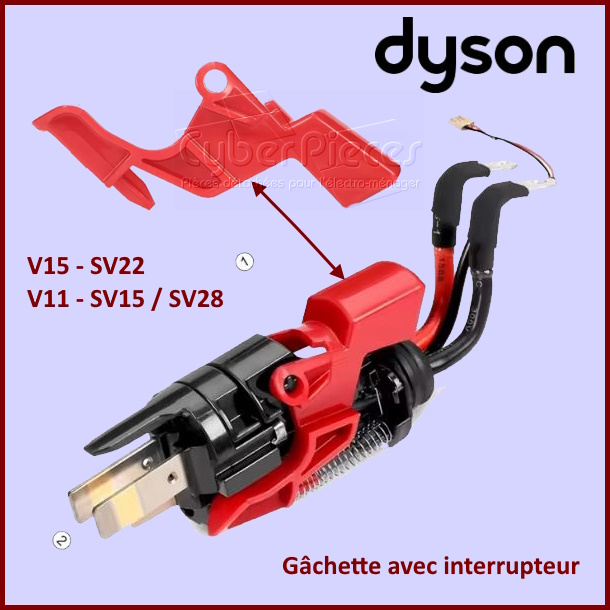 Bouton interrupteur Dyson V15 - SV22 et V11 - SV15-SV28