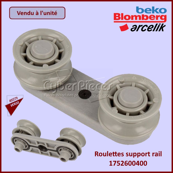 Roulettes support de rail panier lave-vaisselle 1752600400
