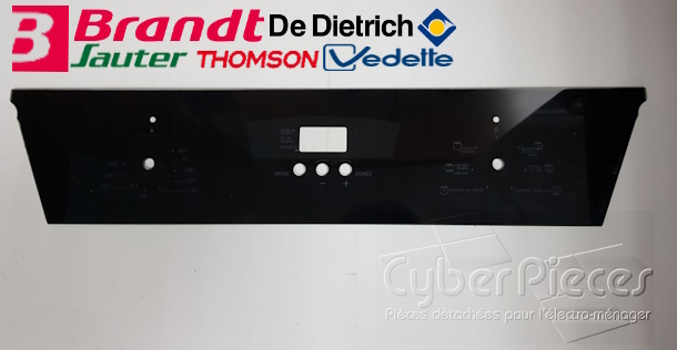 Tableau de bord noir en verre sérigraphié Brandt 77X8801