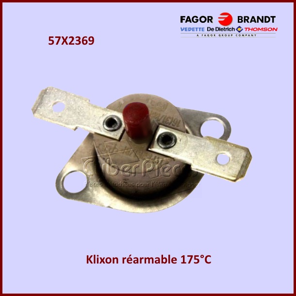 Thermostat réarmable 175°C Brandt 57X2369 - Pièces sèche-linge