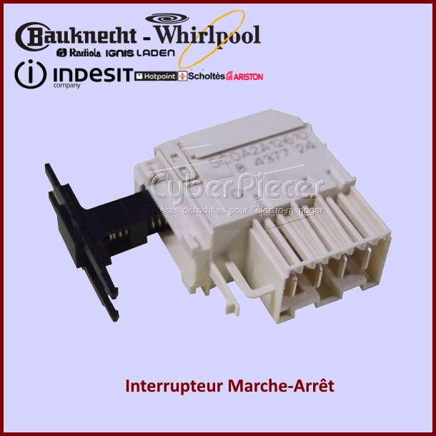 Interrupteur Marche-Arrêt Whirlpool 481227618544