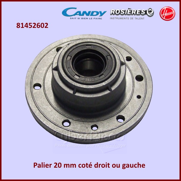 Palier axe de 20mm Candy 81452602 -  Pièces machine à laver