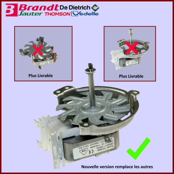 Motoventilateur Brandt axe de 40mm - Pièces four