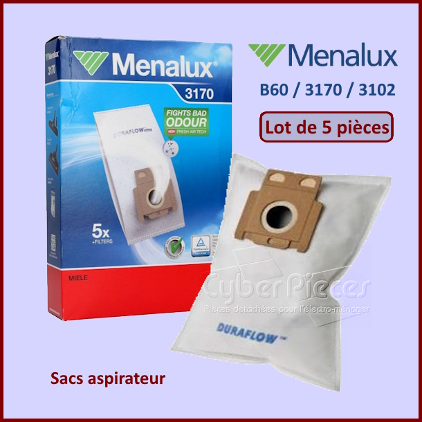 Sacs aspirateur Menalux B60 / 3170  / 3102 Electrolux 9001961268