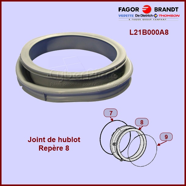 Manchette de hublot Brandt L21B000A8 -  PiÃ¨ces machine Ã  laver