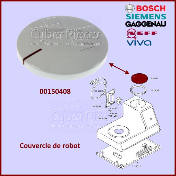 Couvercle robot Bosch 00150408 - PiÃÂ¨ces robots mÃÂ©nagers