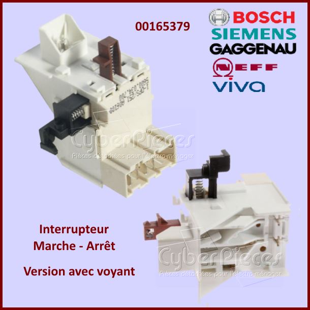 Interrupteur Marche-Arrêt Bosch 00165379 - Pièces lave-vaisselle